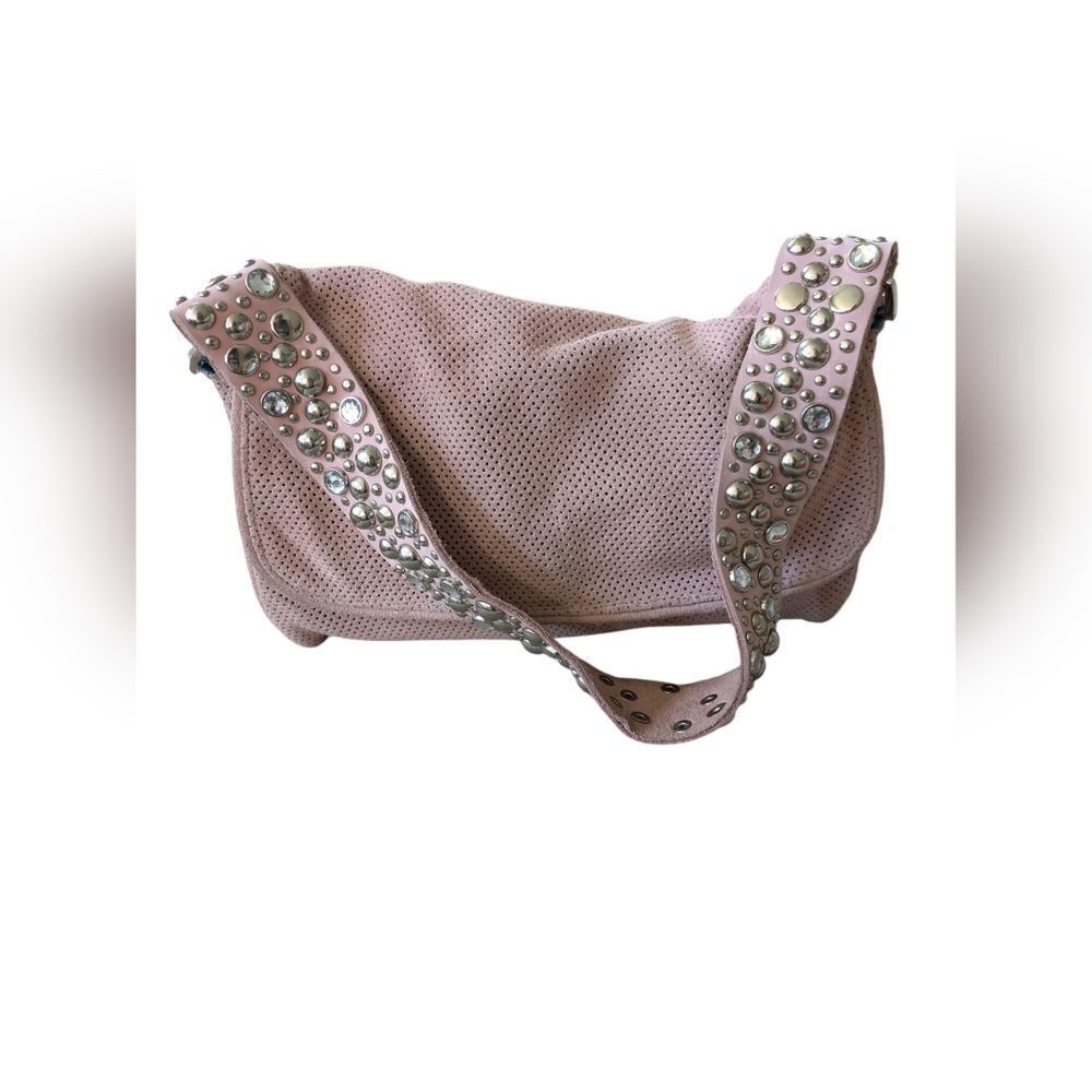 🎒 Vintage Deux Lux  light dusty Pink western Shoulder Bag with rhinestones